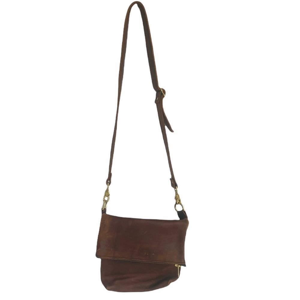 Handmade Thick Brown Leather Crossbody Bag